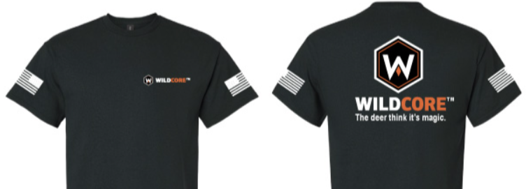 WildCore Cotton T-Shirt — Black &mdash; front and back